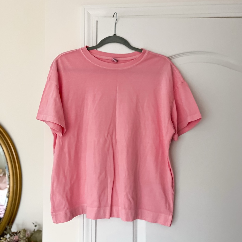 Old Navy Pink Boxy Crewneck Short Sleeve Tee